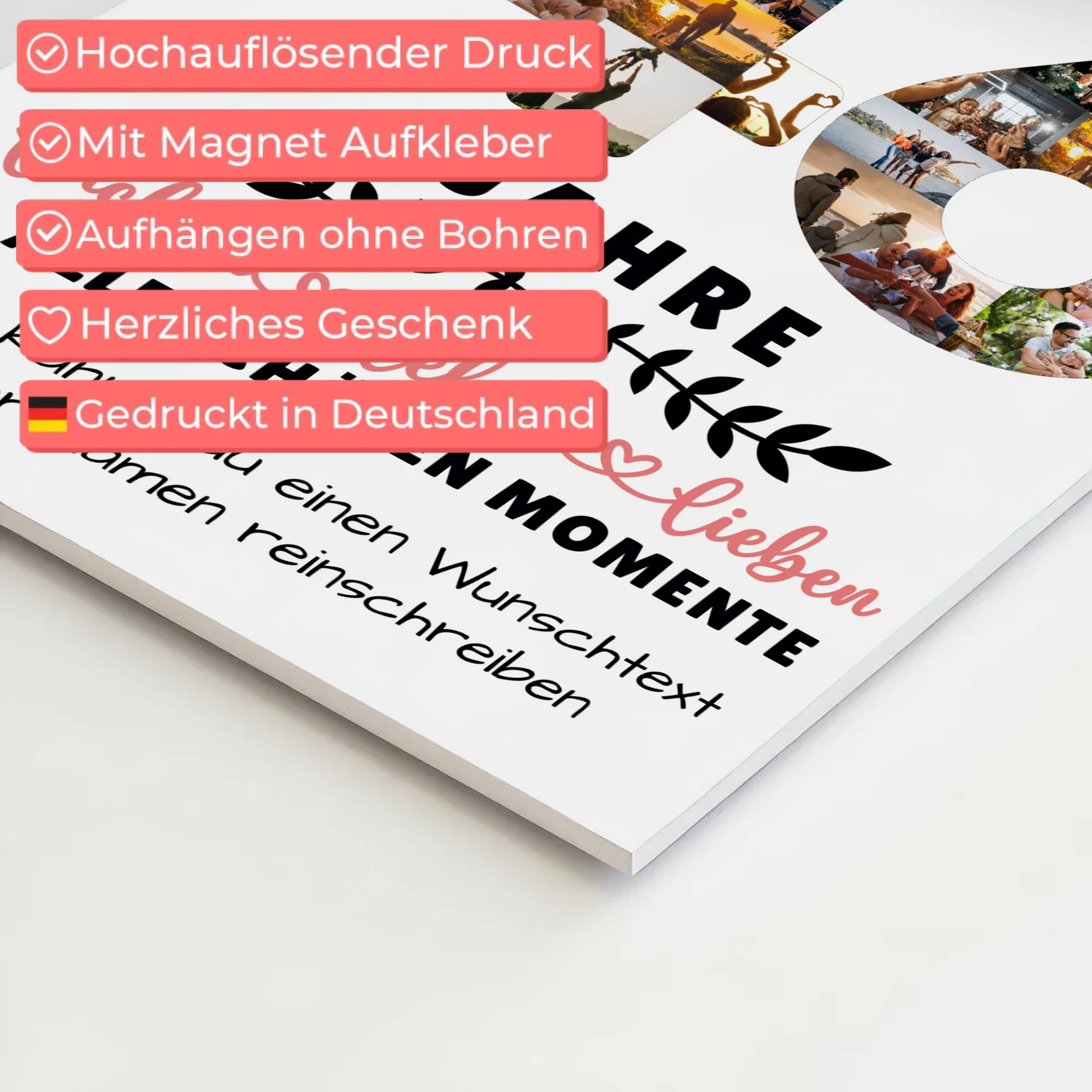 Personalisiertes Fotoboard Magnet Wandbild 46 Geburtstag Für Papa Mama Schwester & Bruder 4