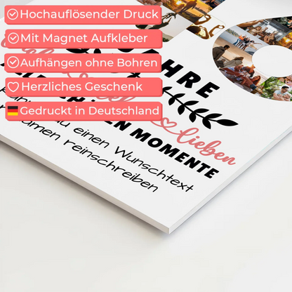 Personalisiertes Fotoboard Magnet Wandbild 46 Geburtstag Für Papa Mama Schwester & Bruder 4