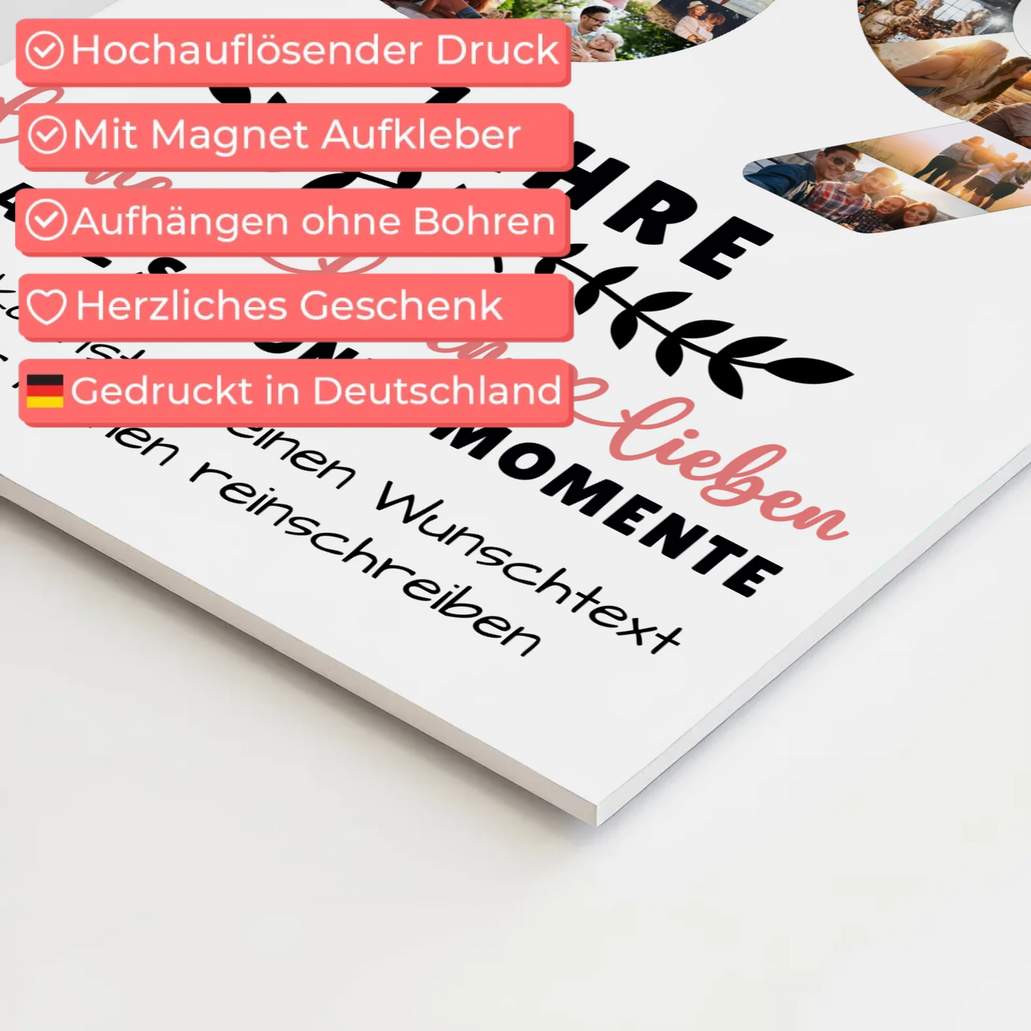 Personalisiertes Fotoboard Magnet Wandbild 69 Geburtstag Für Mama Papa Oma & Opa