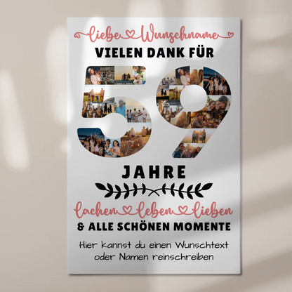 Personalisiertes Fotoboard 59 Geburtstag Für Mama Papa Schwester & Bruder