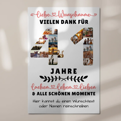 Personalisiertes Fotoboard 41 Geburtstag Für Bruder Schwester Papa & Mama 1