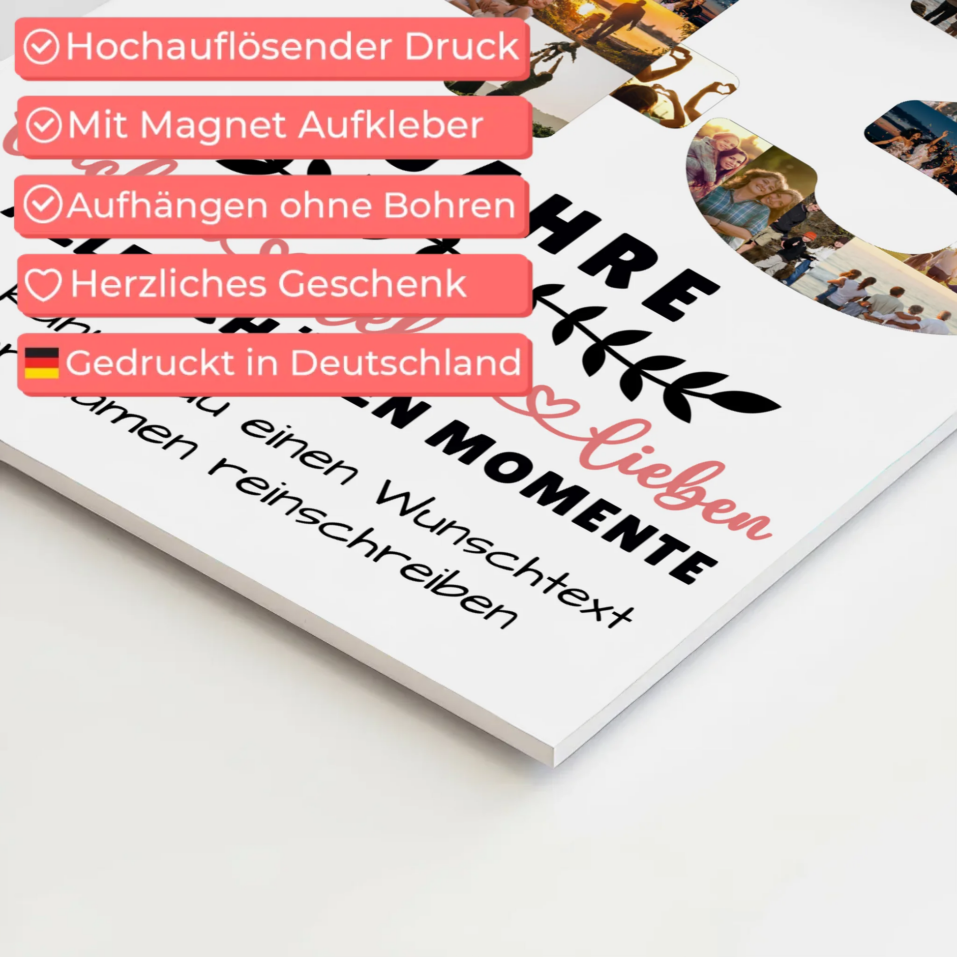 Personalisiertes Fotoboard Magnet Poster 43 Geburtstag Für Schwester Bruder Mama & Papa 4