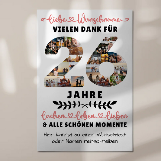 Personalisiertes Magnet Fotoboard 26 Geburtstag Für Sohn Tochter Schwester Bruder Nichte & Neffe 1