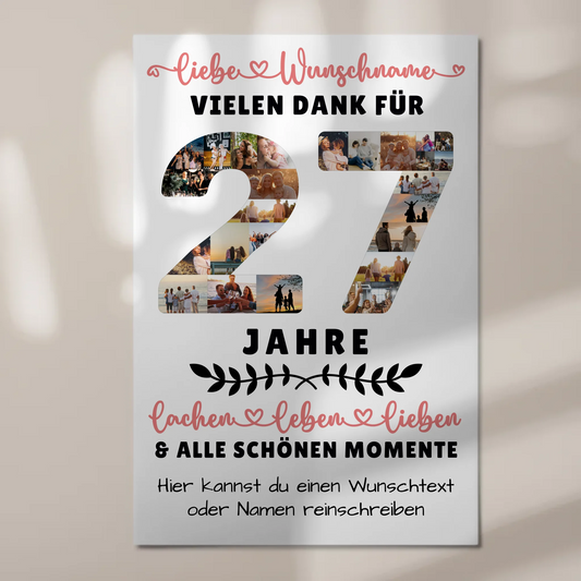Personalisiertes Fotoboard Magnet Wandbild 27 Geburtstag Für Sohn Tochter Bruder Schwester Nichte & Neffe 1