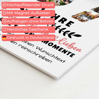 Personalisiertes Fotoboard Magnet Poster 67 Geburtstag Für Papa Mama Schwester & Bruder