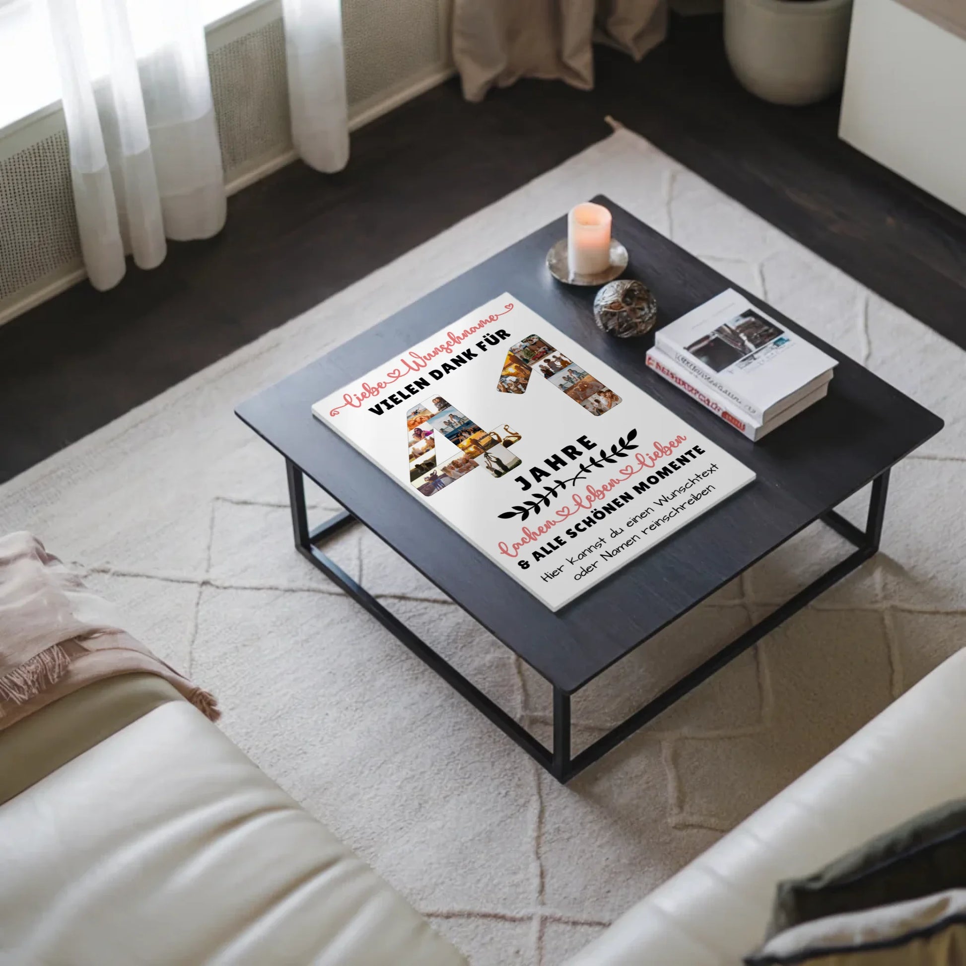 Personalisiertes Fotoboard 41 Geburtstag Für Bruder Schwester Papa & Mama 3