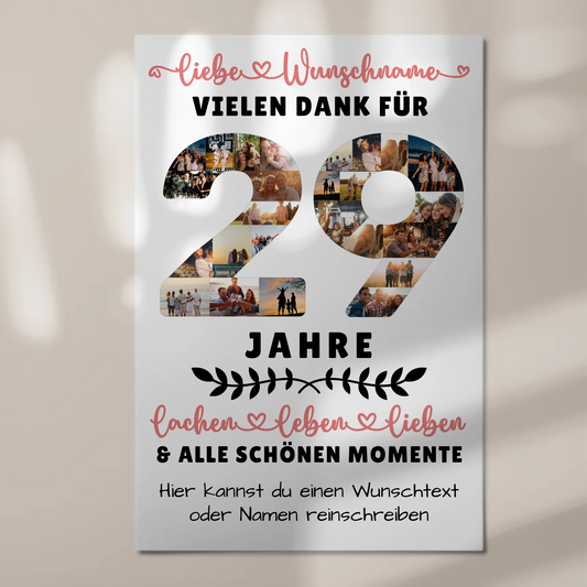 Personalisiertes Fotoboard 29 Geburtstag Für Sohn Tochter Bruder Neffe Nicht & Schwester 1