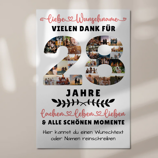 Personalisiertes Fotoboard Magnet Wandbild 28 Geburtstag Für Tochter Sohn Schwester Bruder Nichte & Neffe 1