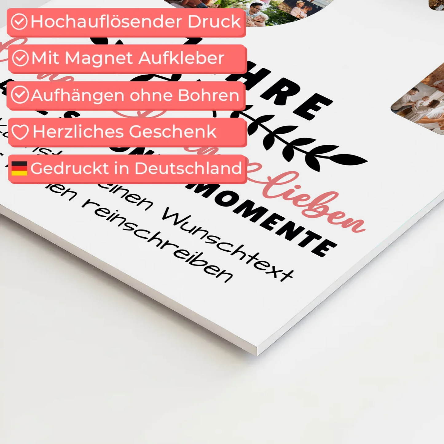 Personalisiertes Fotoboard Magnet Poster 61 Geburtstag Für Papa Mama Bruder & Schwester