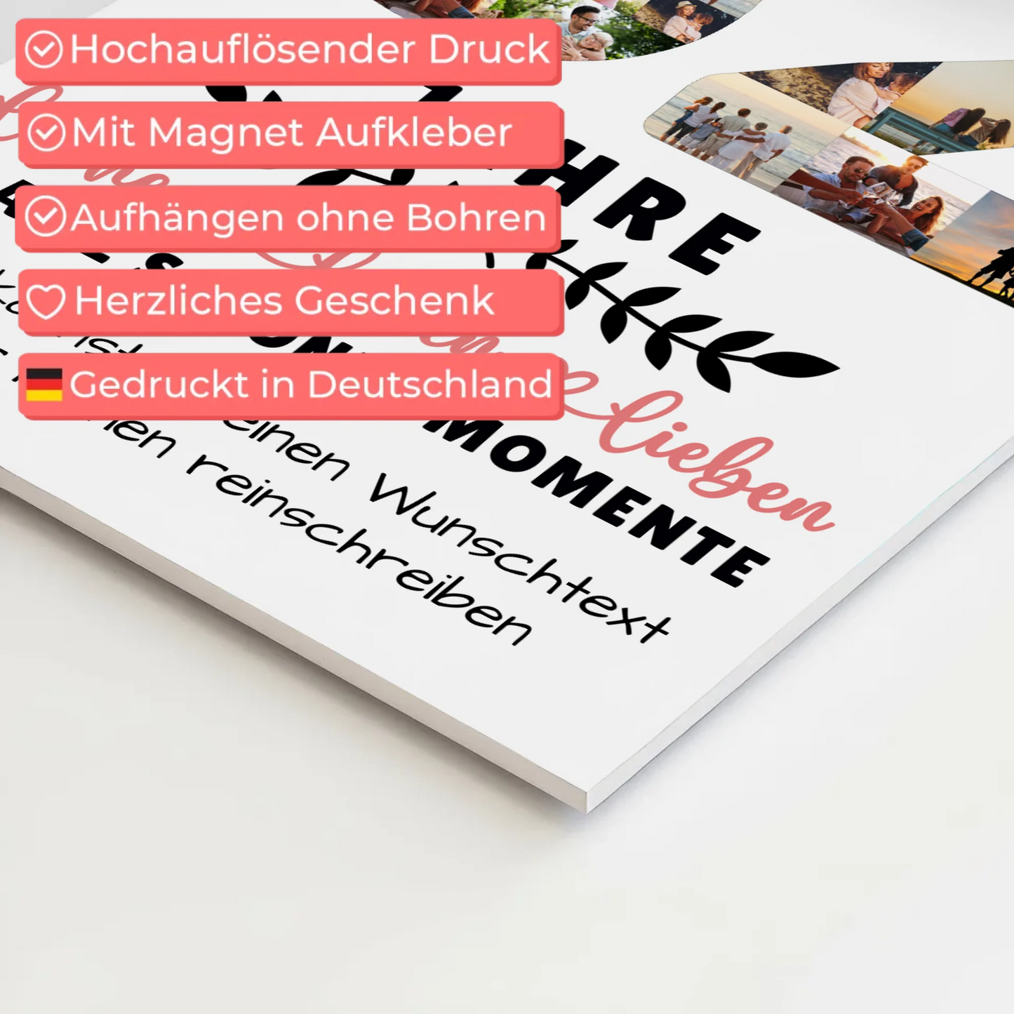 Personalisiertes Magnet Fotoboard 62 Geburtstag Für Bruder Schwester Papa & Mama