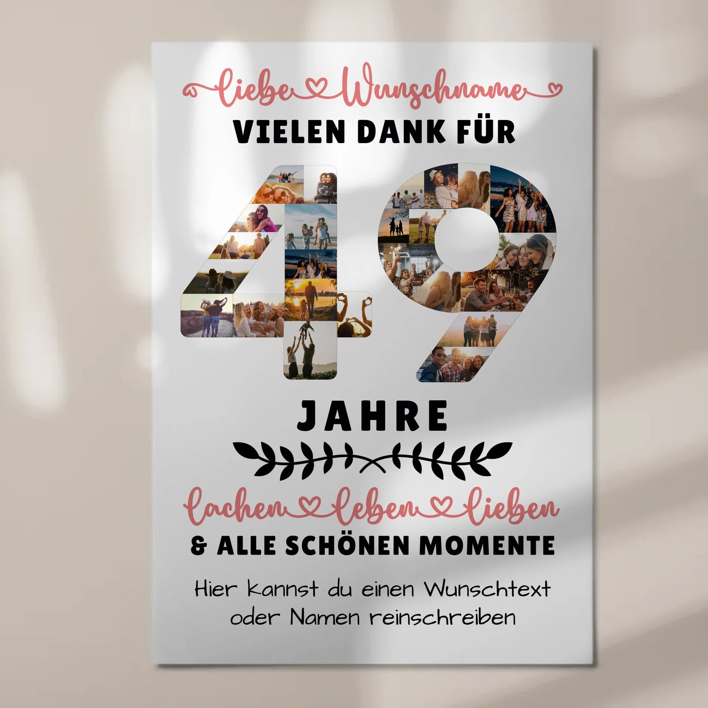 Personalisiertes Fotoboard Magnet Poster 49 Geburtstag Für Bruder Schwester Mama & Papa 7