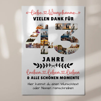 Personalisiertes Fotoboard Magnet Poster 43 Geburtstag Für Schwester Bruder Mama & Papa 7