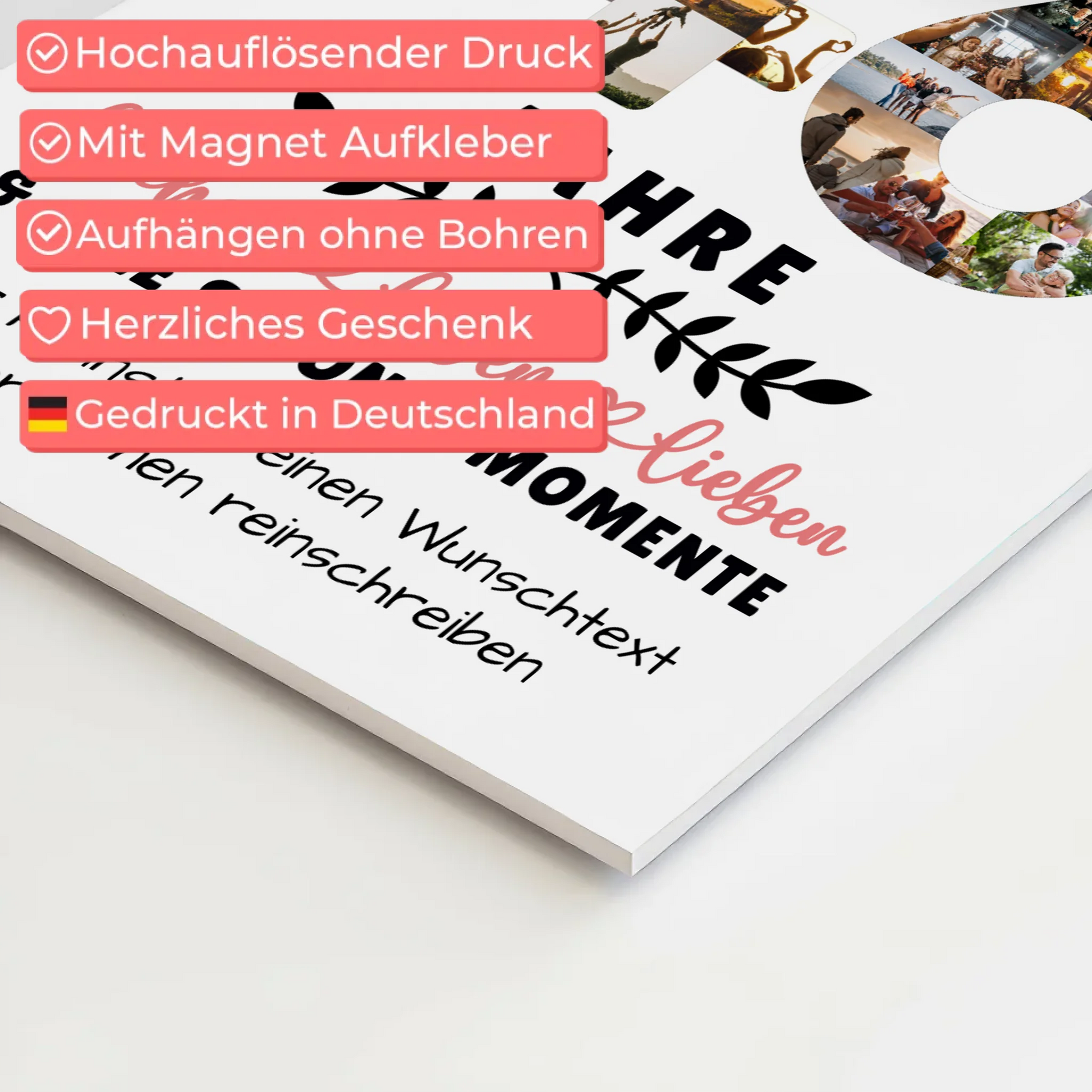 Personalisiertes Fotoboard Magnet Wandbild 46 Geburtstag Für Papa Mama Schwester & Bruder 10