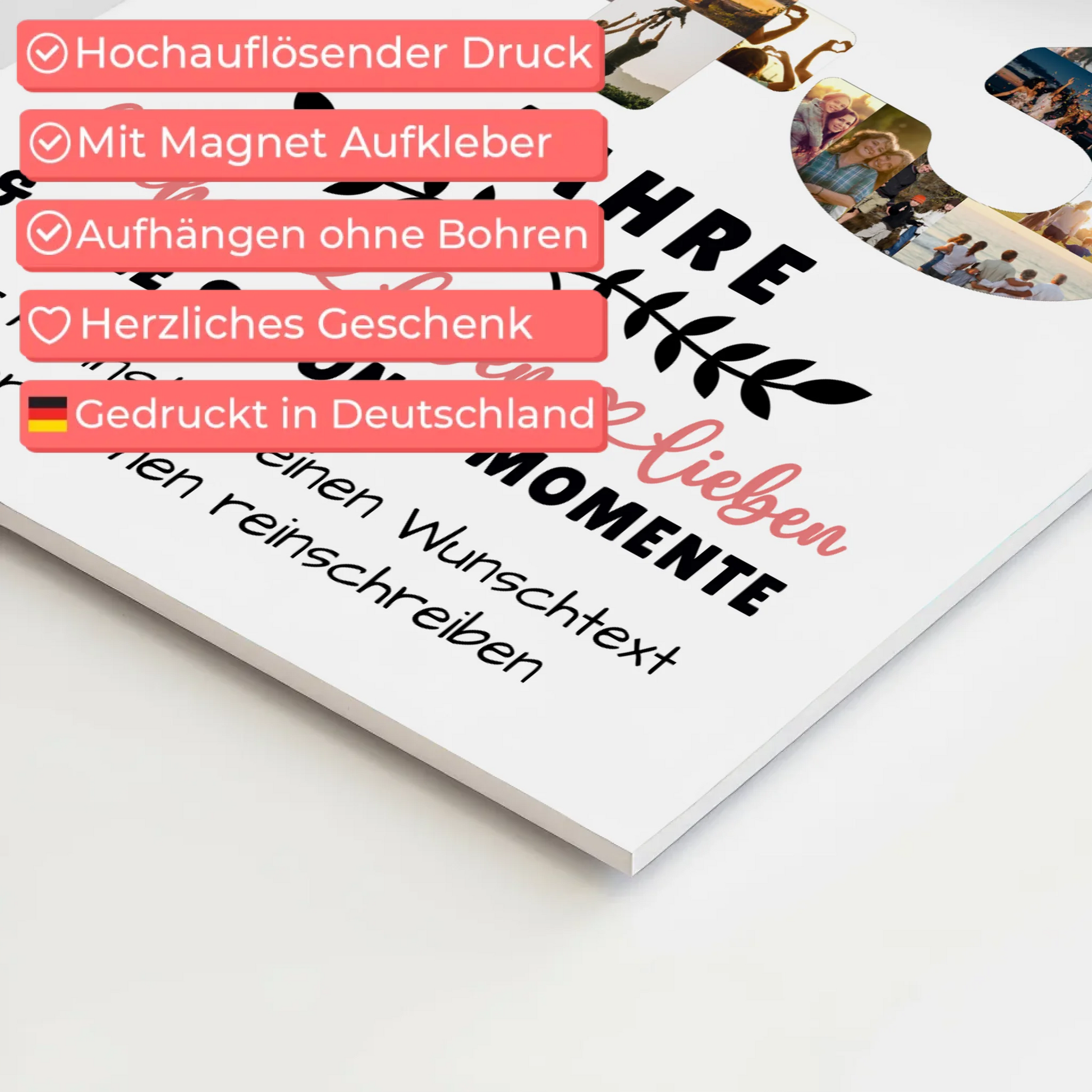 Personalisiertes Fotoboard Magnet Poster 43 Geburtstag Für Schwester Bruder Mama & Papa 10