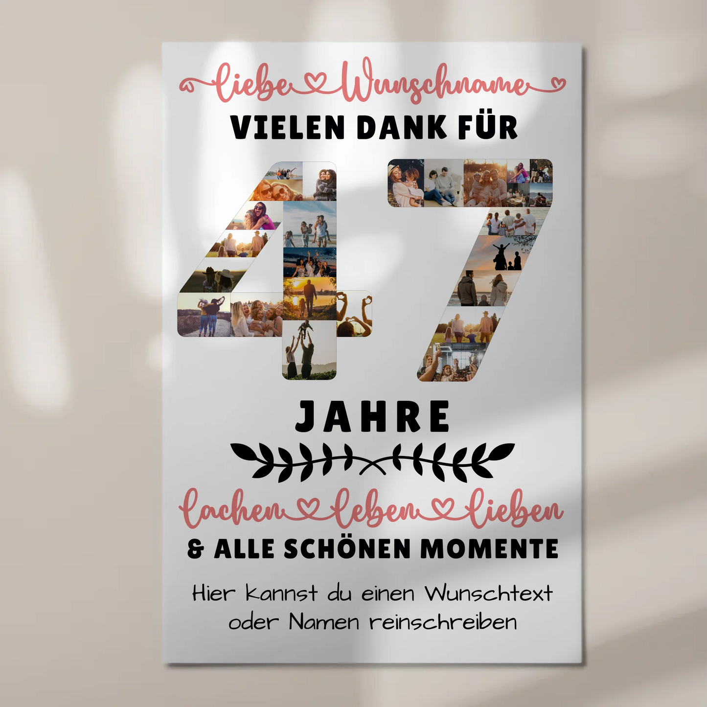 Personalisiertes Fotoboard 47 Geburtstag Für Papa Mama Bruder & Schwester