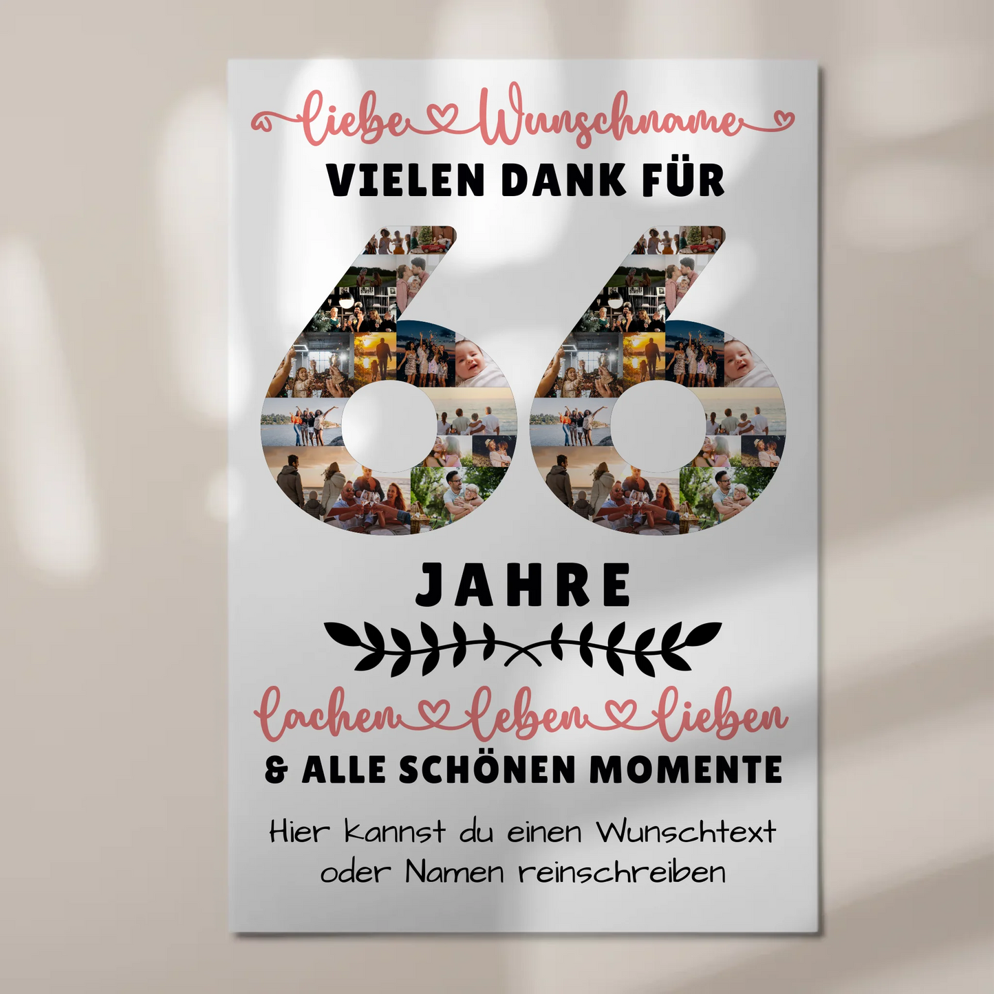 Personalisiertes Fotoboard Magnetisch 66 Geburtstag Für Mama Papa Schwester & Bruder