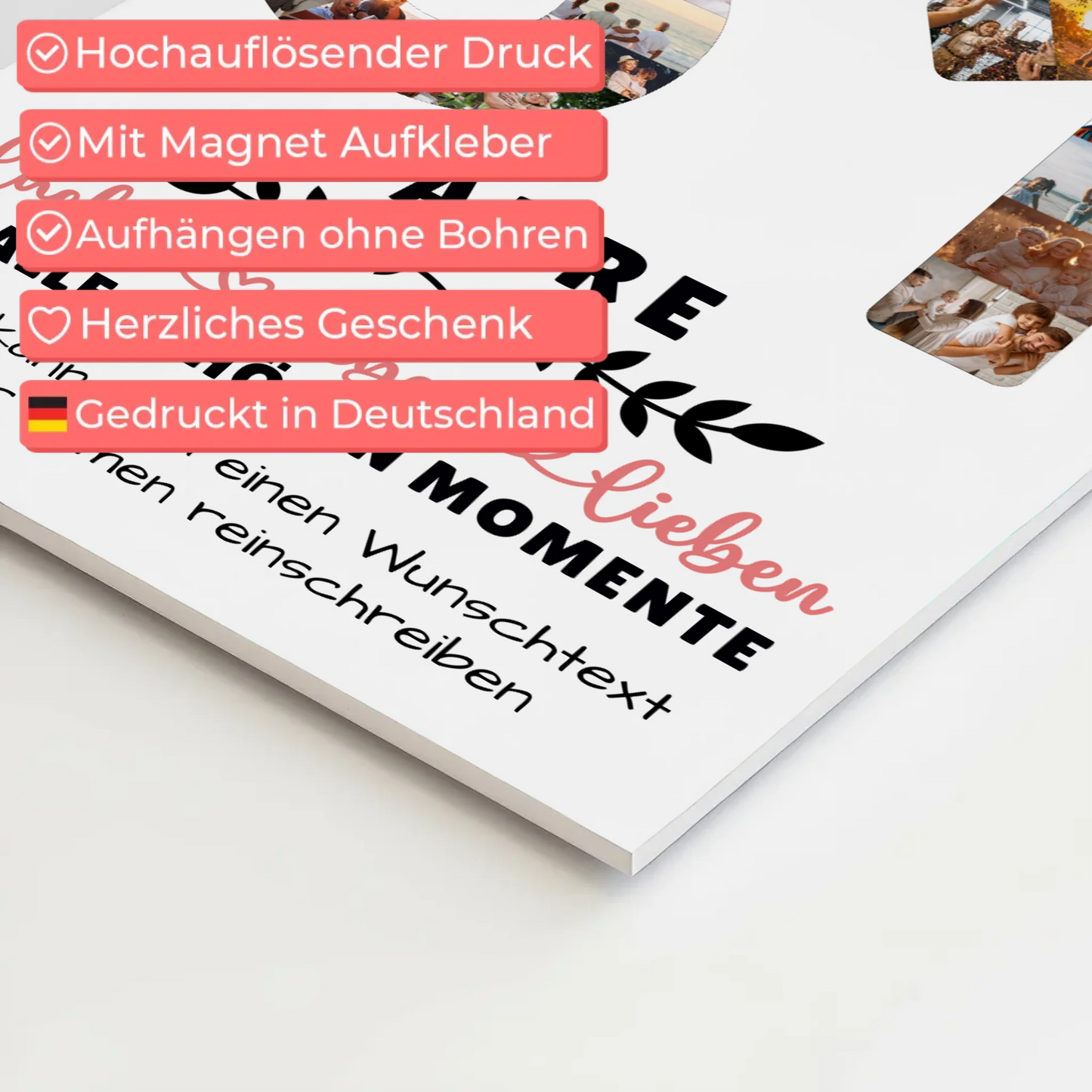 Personalisiertes Fotoboard Magnet Poster 61 Geburtstag Für Papa Mama Bruder & Schwester