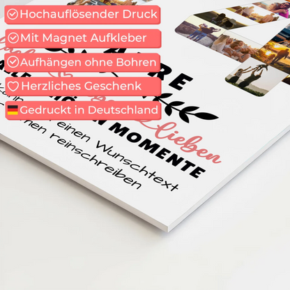 Personalisiertes Magnet Fotoboard 74 Geburtstag Für Papa Mama Oma & Opa