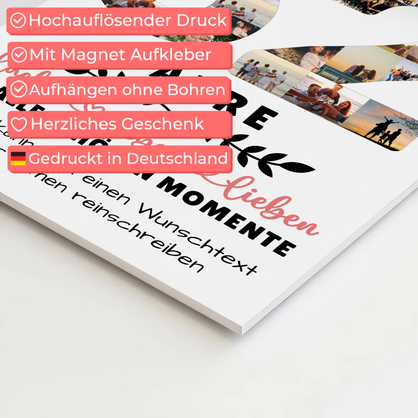 Personalisiertes Magnet Fotoboard 62 Geburtstag Für Bruder Schwester Papa & Mama