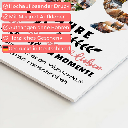 Personalisiertes Fotoboard Magnet Wandbild 69 Geburtstag Für Mama Papa Oma & Opa