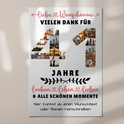 Personalisiertes Fotoboard 41 Geburtstag Für Bruder Schwester Papa & Mama