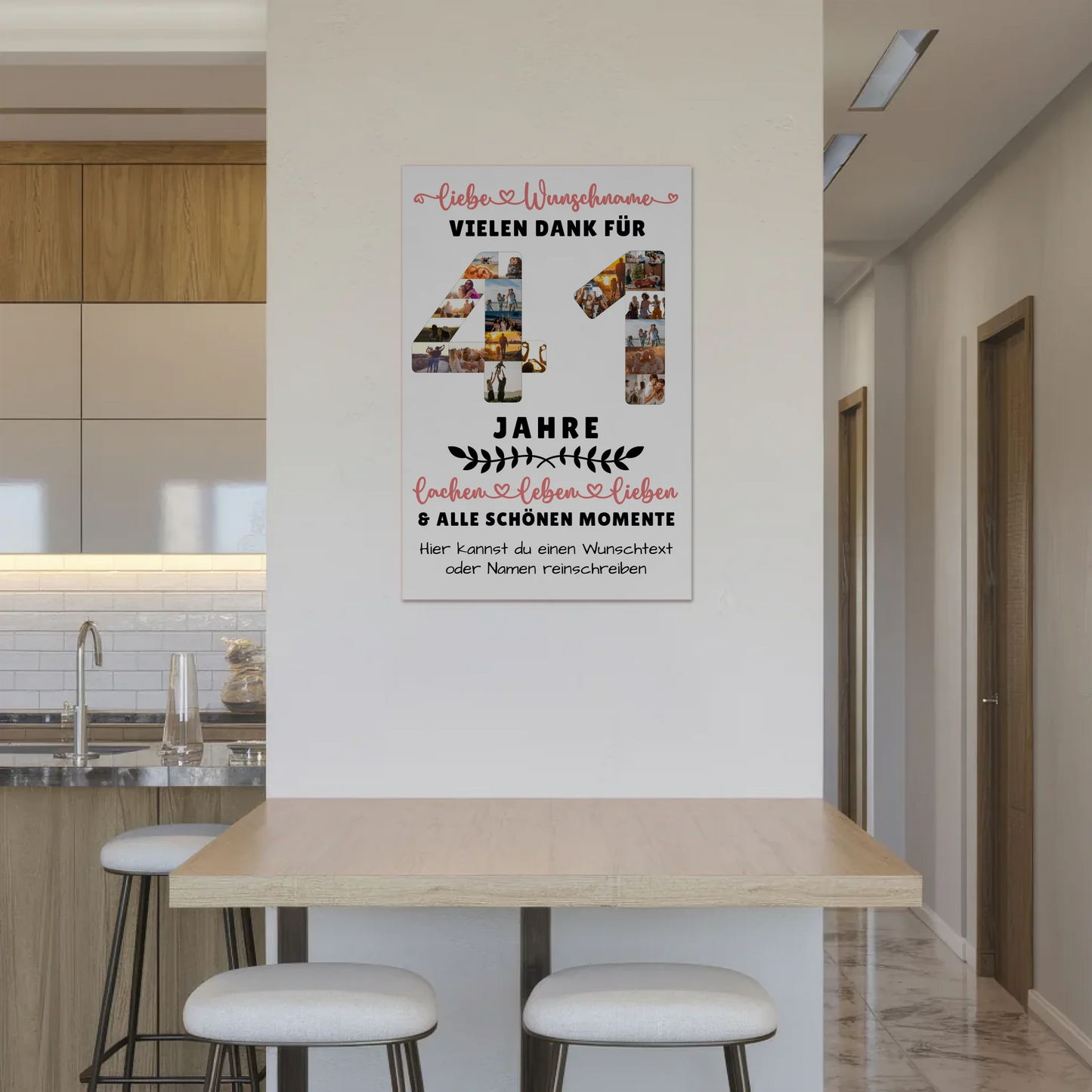 Personalisiertes Fotoboard 41 Geburtstag Für Bruder Schwester Papa & Mama