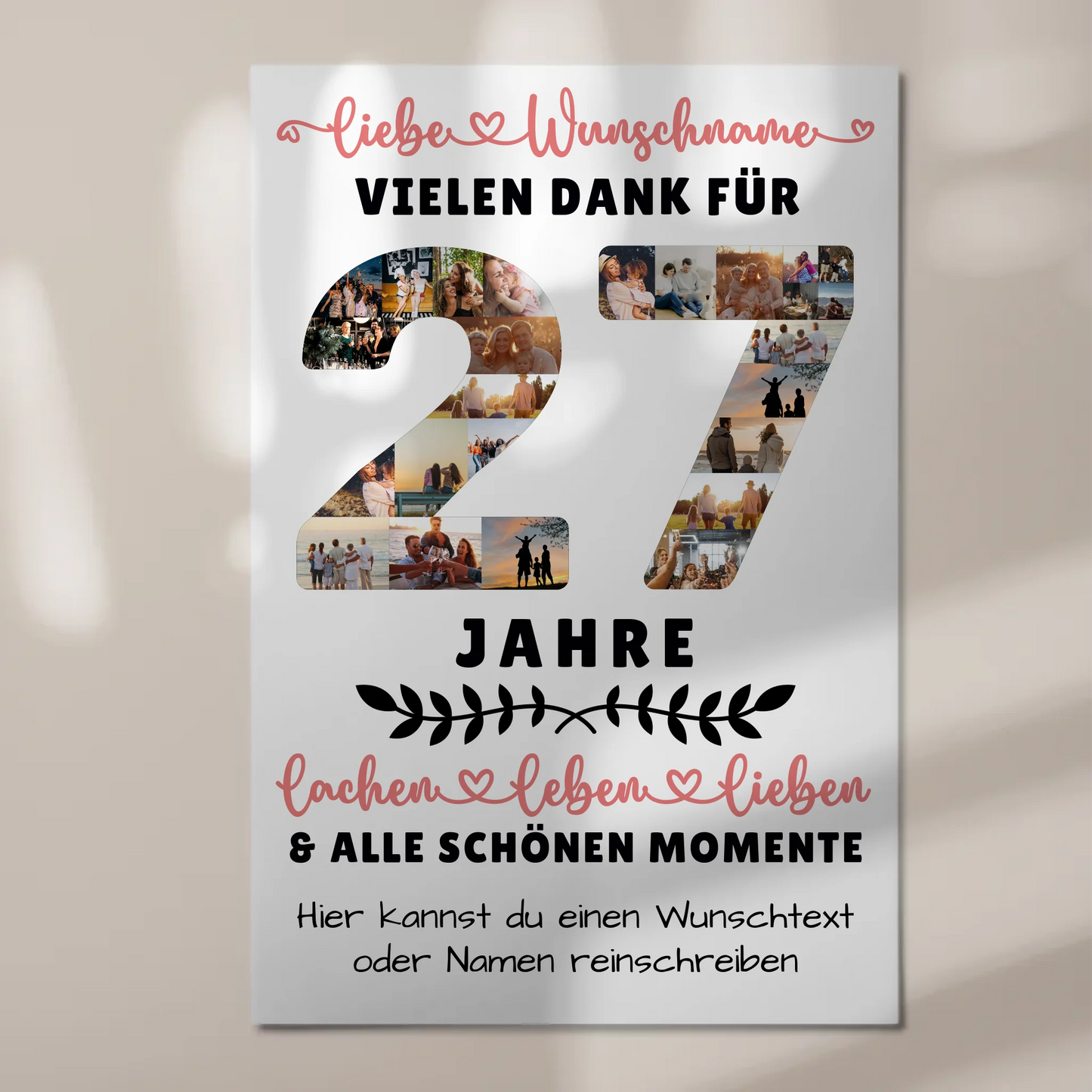 Personalisiertes Fotoboard Magnet Wandbild 27 Geburtstag Für Sohn Tochter Bruder Schwester Nichte & Neffe