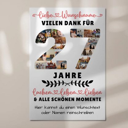 Personalisiertes Fotoboard Magnet Wandbild 27 Geburtstag Für Sohn Tochter Bruder Schwester Nichte & Neffe