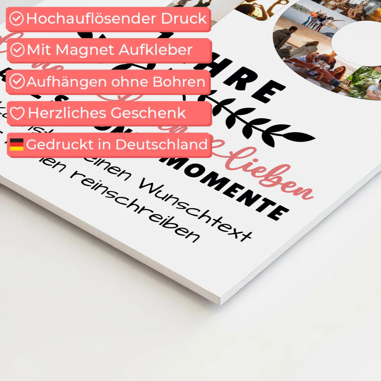 Personalisiertes Fotoboard Magnet Wandbild 46 Geburtstag Für Papa Mama Schwester & Bruder