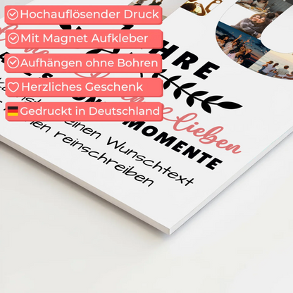 Personalisiertes Fotoboard Magnet Wandbild 40 Geburtstag Für Papa Mama Bruder & Schwester