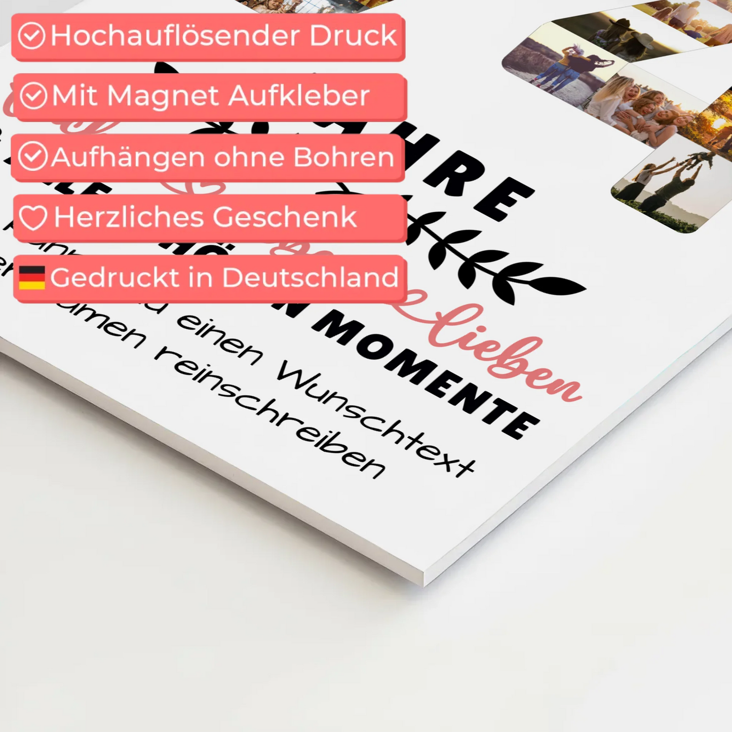 Personalisiertes Magnet Fotoboard 74 Geburtstag Für Papa Mama Oma & Opa