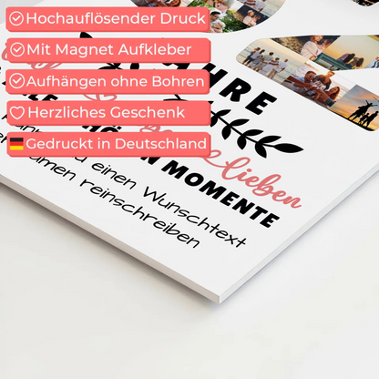 Personalisiertes Magnet Fotoboard 62 Geburtstag Für Bruder Schwester Papa & Mama