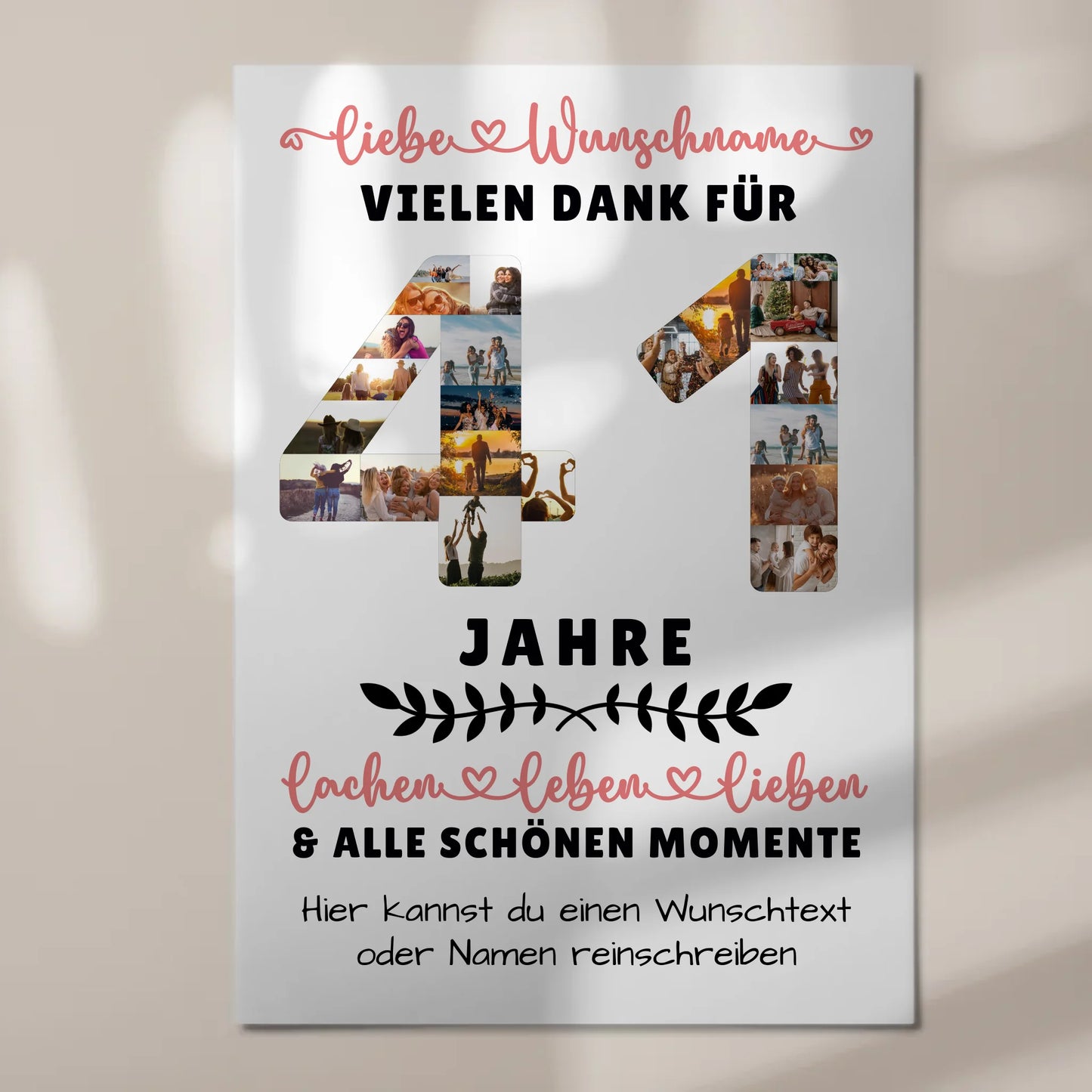 Personalisiertes Fotoboard 41 Geburtstag Für Bruder Schwester Papa & Mama