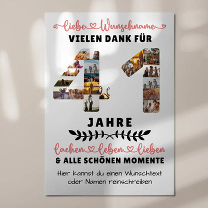 Personalisiertes Fotoboard 41 Geburtstag Für Bruder Schwester Papa & Mama