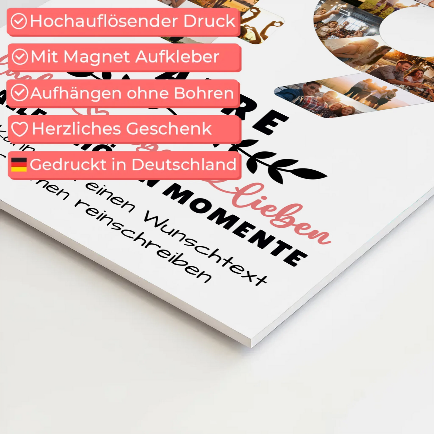 Personalisiertes Fotoboard Magnet Poster 49 Geburtstag Für Bruder Schwester Mama & Papa