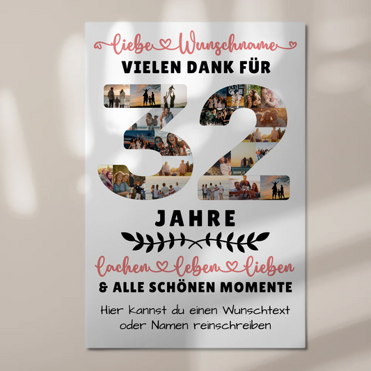 Personalisiertes Magnet Fotoboard 32 Geburtstag Für Sohn Tochter Schwester Bruder Nichte & Neffe 1