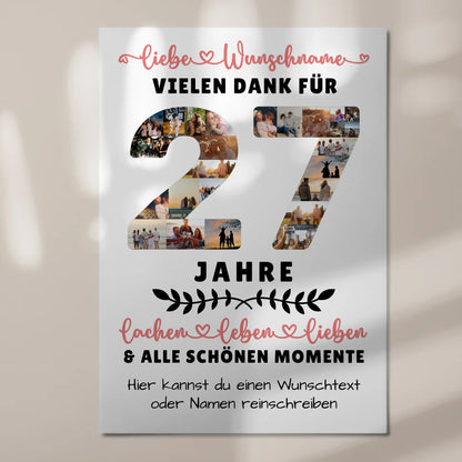 Personalisiertes Fotoboard Magnet Wandbild 27 Geburtstag Für Sohn Tochter Bruder Schwester Nichte & Neffe