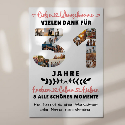 Personalisiertes Fotoboard Magnet Poster 31 Geburtstag Für Sohn Tochter Schwester Bruder Neffe & Nichte 1