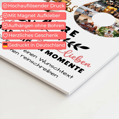 Personalisiertes Fotoboard Magnet Wandbild 46 Geburtstag Für Papa Mama Schwester & Bruder