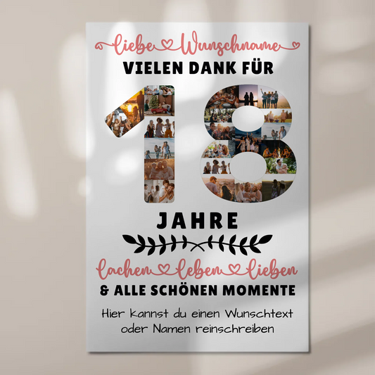 Personalisiertes Fotoboard Magnetisch 18 Geburtstag Für Tochter Sohn Bruder Neffe Nicht & Schwester 1