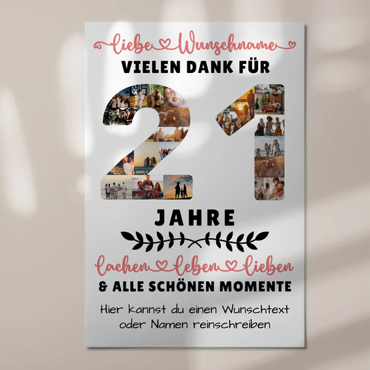 Personalisiertes Fotoboard Magnet Wandbild 21 Geburtstag Für Sohn Tochter Bruder Schwester Nichte & Neffe 1