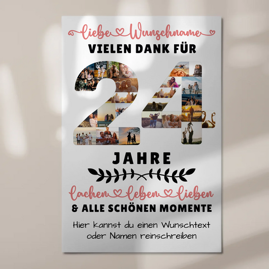Personalisiertes Fotoboard Magnetisch 24 Geburtstag Für Tochter Sohn Bruder Neffe Nicht & Schwester 1