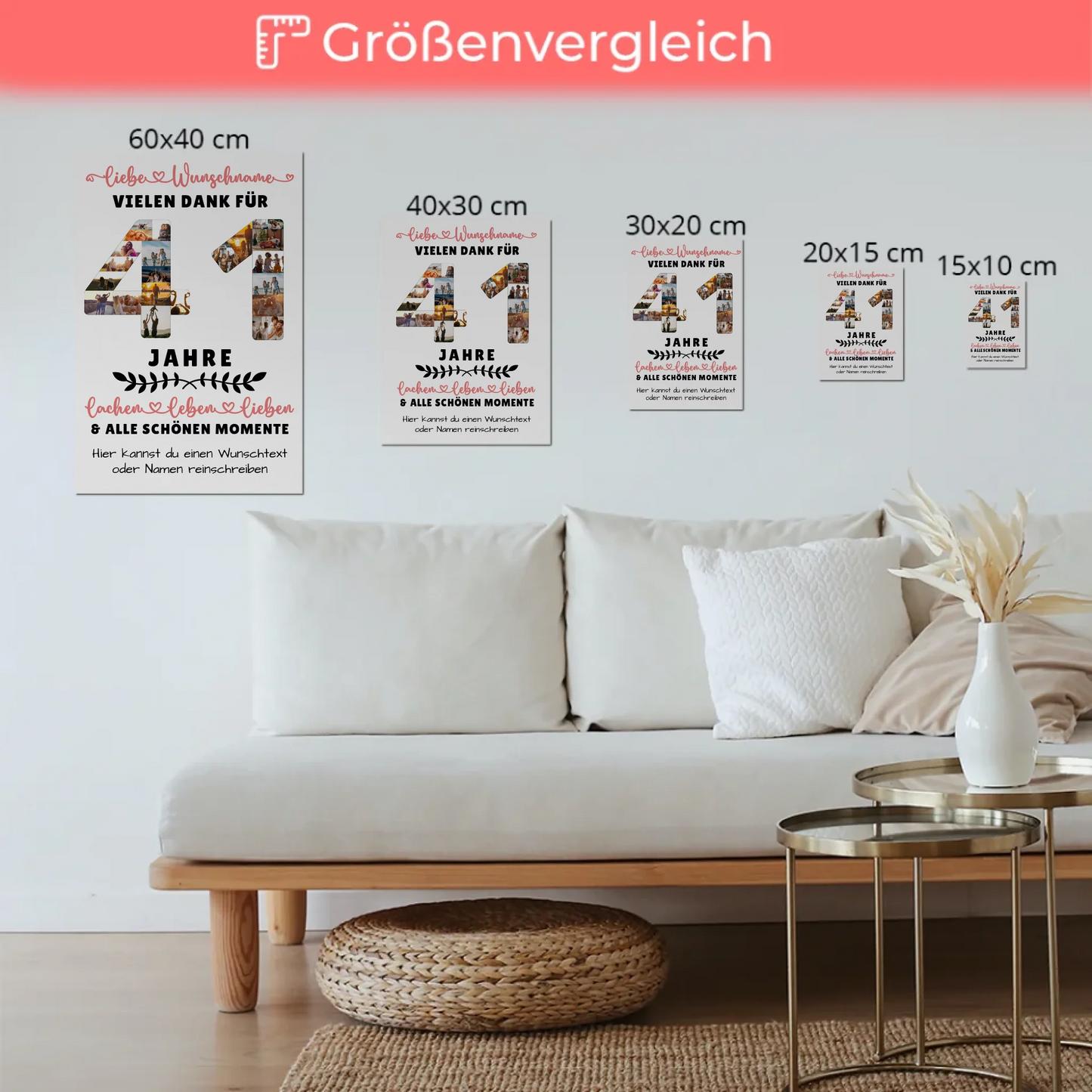 Personalisiertes Fotoboard 41 Geburtstag Für Bruder Schwester Papa & Mama