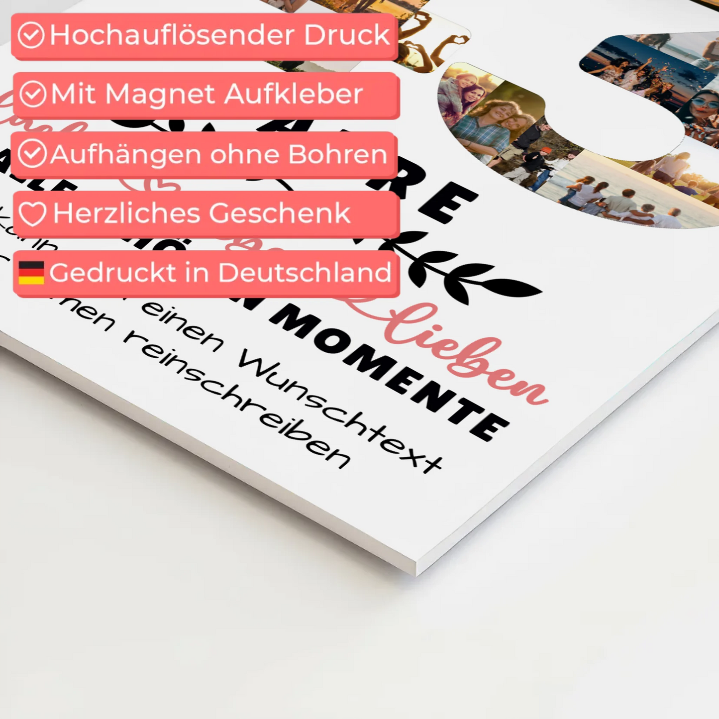 Personalisiertes Fotoboard Magnet Poster 43 Geburtstag Für Schwester Bruder Mama & Papa