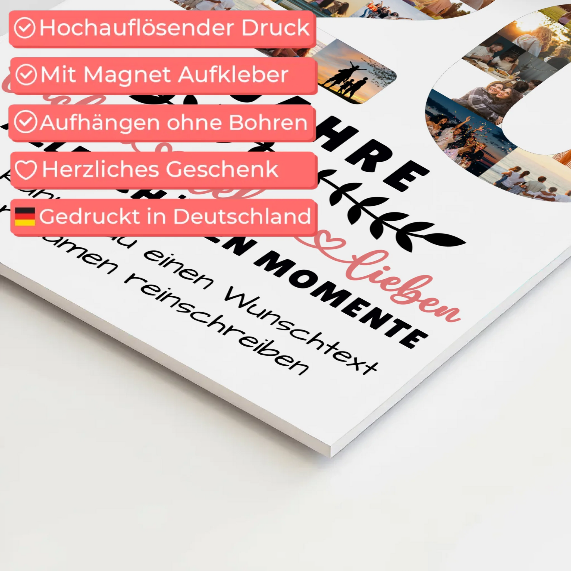 Personalisiertes Magnet Fotoboard 20 Geburtstag Für Sohn Tochter Schwester Bruder Nichte & Neffe 4