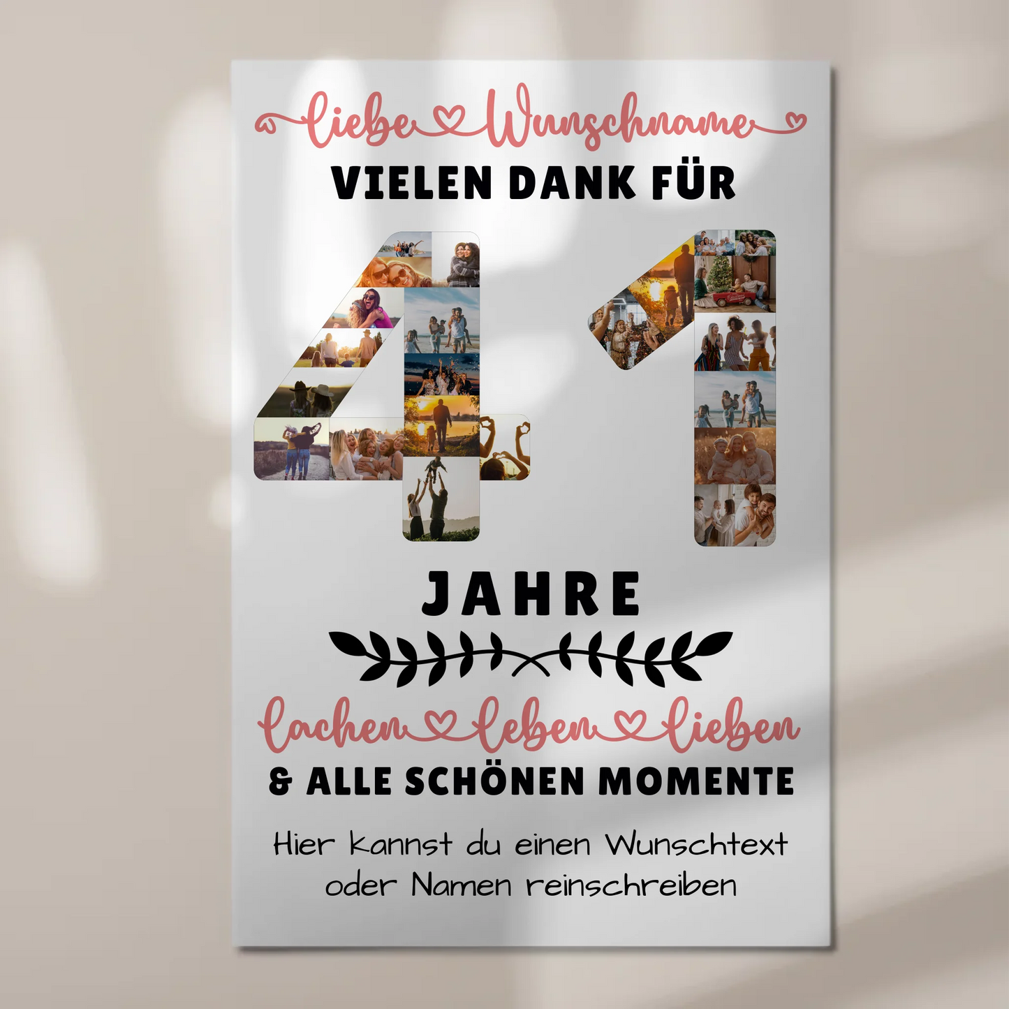 Personalisiertes Fotoboard 41 Geburtstag Für Bruder Schwester Papa & Mama