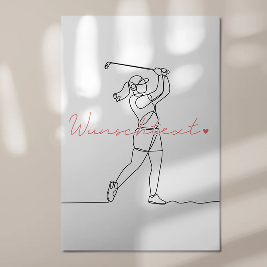 Lineart Fotoboard Magnet Wandbild Golf Geschenk Tochter & Schwester 1