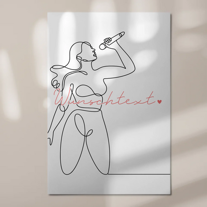 Personalisiertes Fotoboard Magnetisch Lineart Gesang Geschenk Tochter & Schwester 1