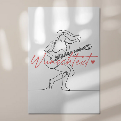 Lineart Fotoboard Magnetisch Personalisiert Gitarre Geschenk Tochter & Schwester 1