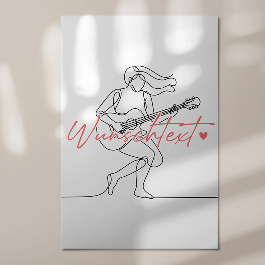 Lineart Fotoboard Magnetisch Personalisiert Gitarre Geschenk Tochter & Schwester 1